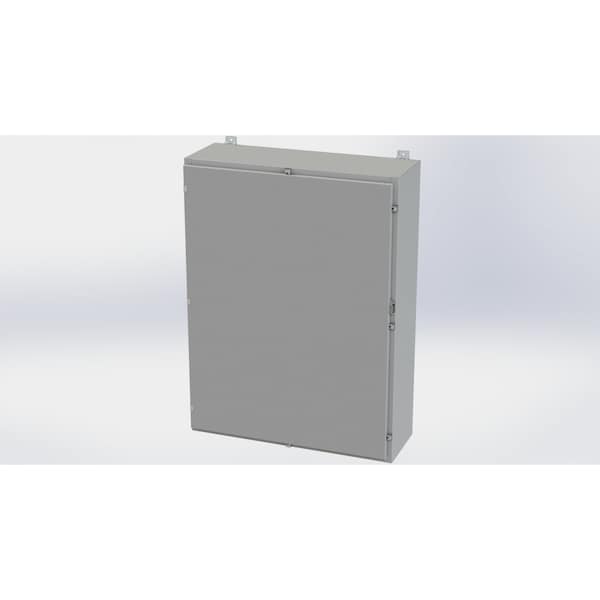 Clamps with Padlock Hasp Electrical Enclosures, 48 in H, 12 in D, 36 in W, NEMA 4, Carbon Steel
